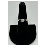 14k Gold Diamond and Sapphire Ladies Ring