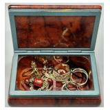 Estate Jewelry and Alabaster Trinket Box