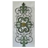 Sage Green Wrought Iron Wall Grill Art