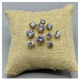 Sterling Silver Post Earrings w/Gemstones
