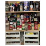 Spice Cabinet Contents and Vtg Spice Shelves