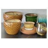 Assortment of Ceramic & Glass Planters