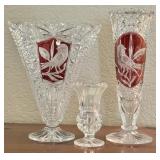 (3) Vintage Lead Crystal Vases