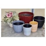 Assortment of Plastic Planters