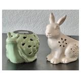 Ceramic Snail and Rabbit Solar Garden Lights