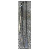 2 large tamp bars and pry bar
