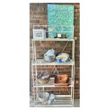 Wrought Iron Bakers Rack & Contents