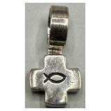 Silpada 925 Sterling Silver Ichthus Cross Pendant