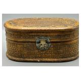 Vintage Faux Crocodile Skin Trinket Box