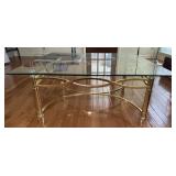 Mid-Century Brass and Glass Coffee Table