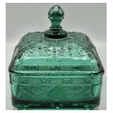 Indiana Glass Honey Bee Hive Box in Spruce Green
