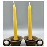 Chamberstick Candlestick Holders w/Taper Candles