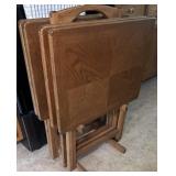 Vintage Wood TV Trays and Stand