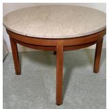Mid-Century Round Marble Top Side Table