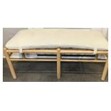 Entryway Wood Bench with Cushion