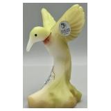 Fenton Opal Satin Hummingbird Art Glass Figurine