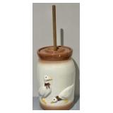 Vintage Goose Embossed Butter Churn w/Stick