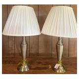 (2) Brass Lamps w/Shades