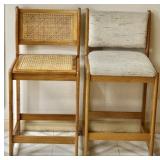 Cane & Upholstered Bar Stools