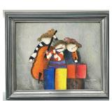 J. Roybal "Trio" Framed Oil on Canvas