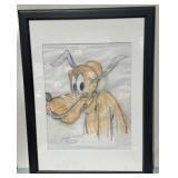 Disney Animator Fred Peters Goofy Original Sketch