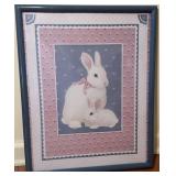 Vintage Bunny Love Framed Print