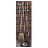 Vintage Brass Fireplace Tool Set
