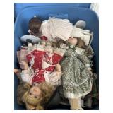 Tote Full of Vintage Dolls