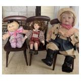 Vintage Dolls and Doll Chairs