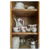 German Teapot Set, Milk Glass and Misc Dishes