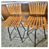 Mid-Century Arthur Umanoff Style Slat Bar Stools