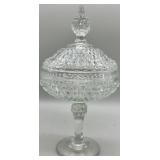 Indiana Glass Diamond Point Covered Compote