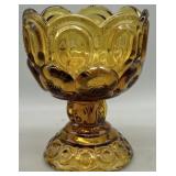 L.E. Smith Moon and Stars Footed Open Candy Dish