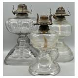 Early American Pattern Glass EAPG Oil Lamp Bases