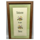 Vintage Welcome To Our Home Cross Stitch