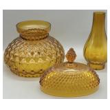 Vintage Amber Glass Replacement Parts*SEE DESC