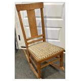 Antique Birds Eye Maple Mothers Rocking Chair