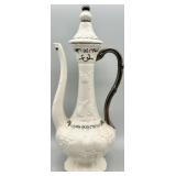 Ivory Colored Ceramic Long Spout Pitcher