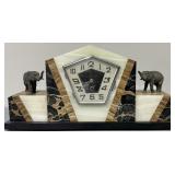 1925-1930s French Art Deco Marble Mantle Clock