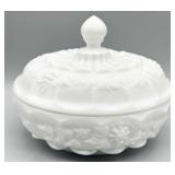 Westmoreland Paneled Milk Glass Candy Dish