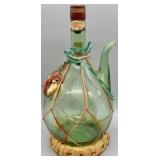 Vintage Italian Green Glass Wine Decanter