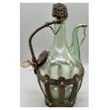 Vintage Italian Green Glass Wine Decanter