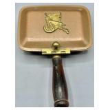 Copper Silent Butler Crumb Catcher w/Wood Handle