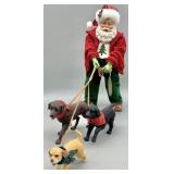 Clothtique Possible Dreams Dog Walker Santa Figure