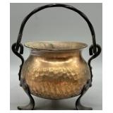 Vintage Hammered Copper Cauldron