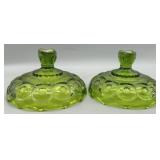 L.E. Smith Moon & Stars Covered Candy Dish Lids