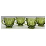 Anchor Hocking Fairfield Avocado Green Tea Cups