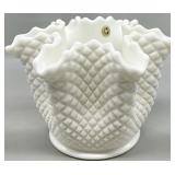 Westmoreland Hobnail Milk Glass Handkerchief Vase