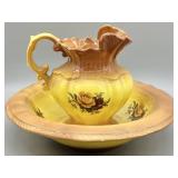 Vintage Pottery Pitcher & Basin