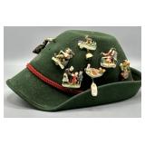 Green Bavarian Alpine Hat w/Souvenir Pins